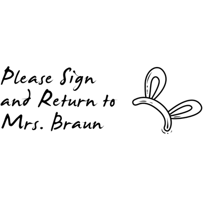 Sign & Return Teacher Stamp Bunny