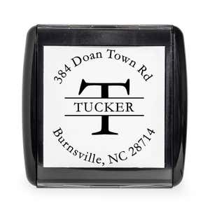 Overhead view of the Monogram Self-Inking Return Address Rubber Stamp