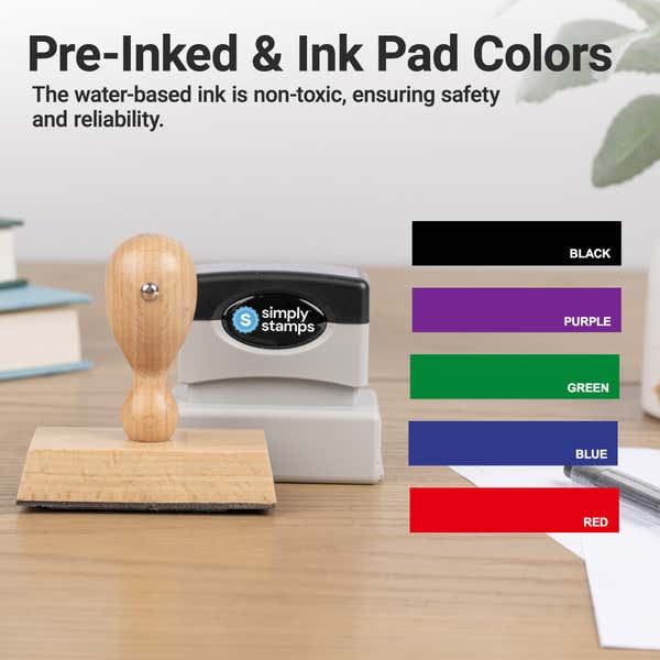 Pre-inked ink color options for the 2 Line Stamp