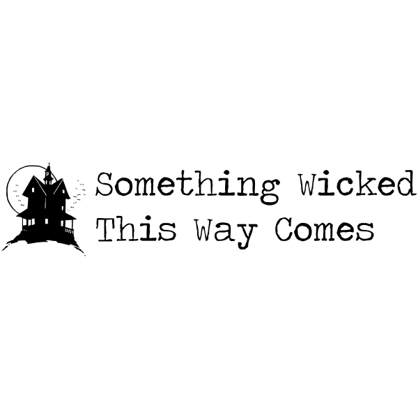 Something Wicked Haunted House Halloween Rubber Stamp