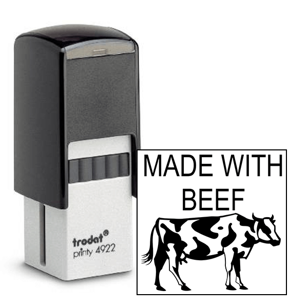 Made With Beef Rubber Stamp