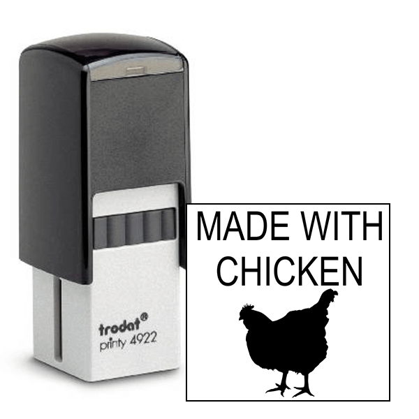Made With Chicken Rubber Stamp