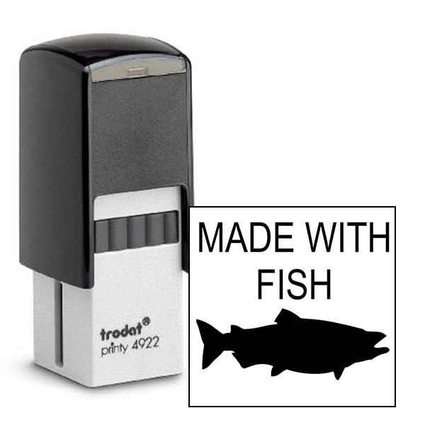 Made With Fish Rubber Stamp