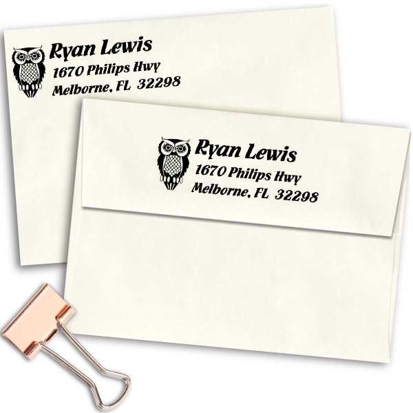 Owl Return Address Stamp