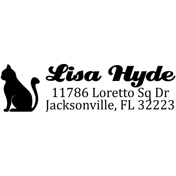 Sitting Cat Return Address Stamp