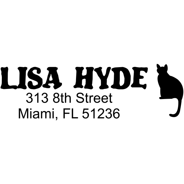 Posing Cat Return Address Stamp