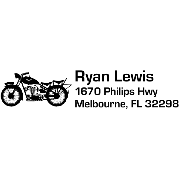 Roadster Motorcycle Return Address Stamp