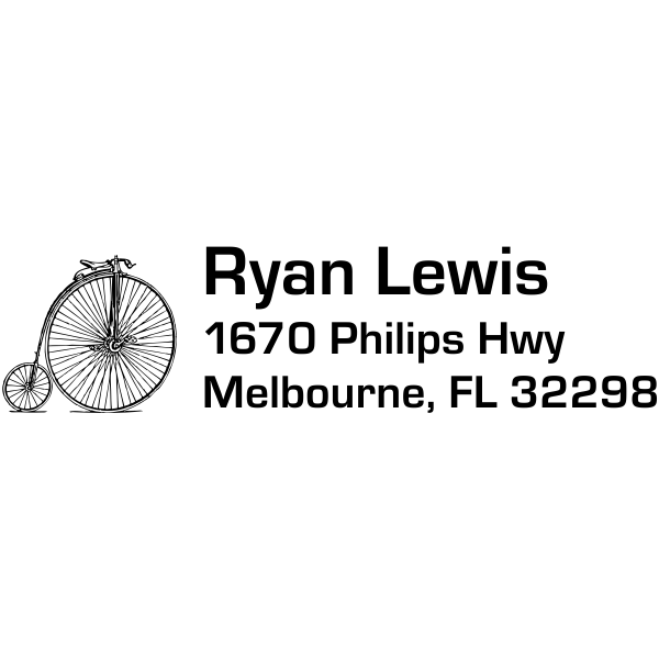 High Wheel Bicycle Return Address Stamp