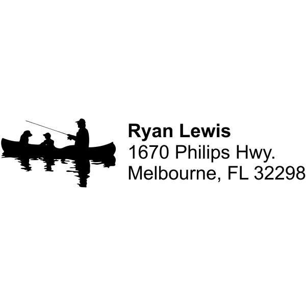 Jon Boat Fishing Return Address Stamp