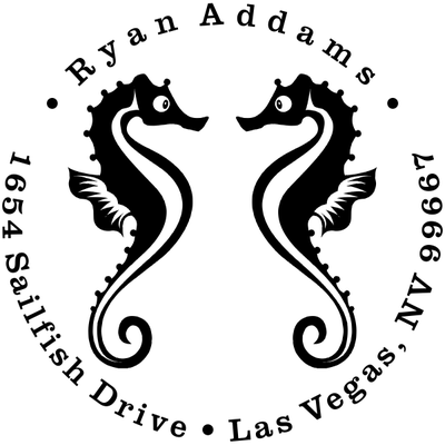Twin Seahorse Address Stamp