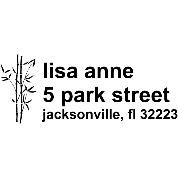 Bamboo Themed Custom Address Stamp