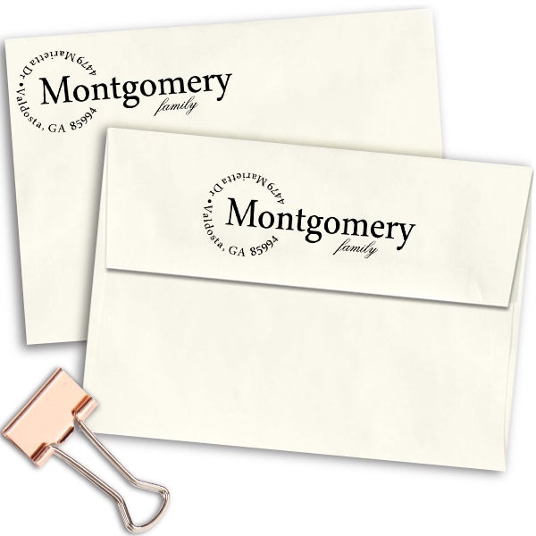 Semi Circle Family Custom Address Stamp