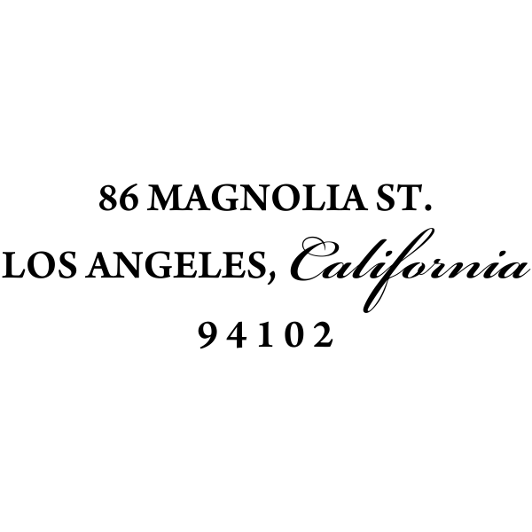 Simple Calligraphy Custom Return Address Rubber Stamp