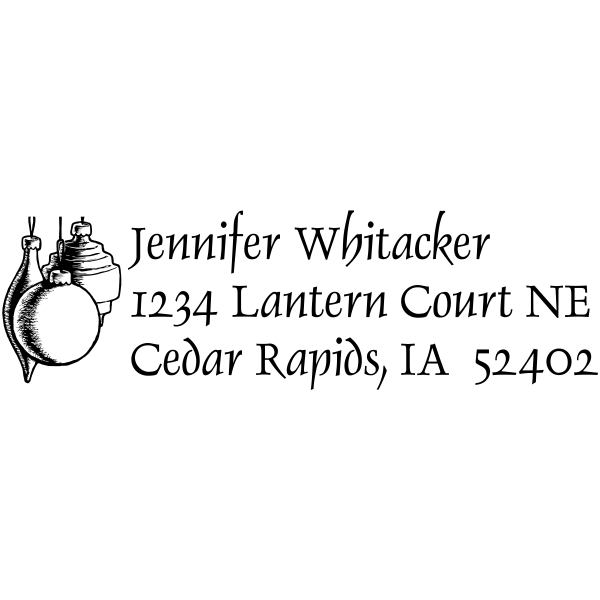 Hanging Ornaments Holiday Return Address Stamp