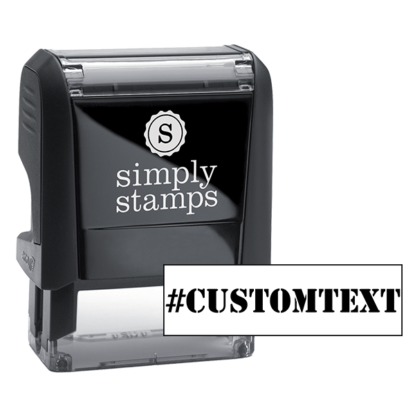Custom Text Stencil Hashtag Rubber Stamp