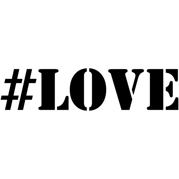 LOVE Hashtag Rubber Stamp