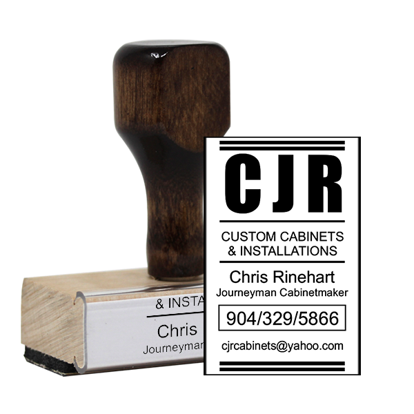 Bold Initials Business Card Stamp