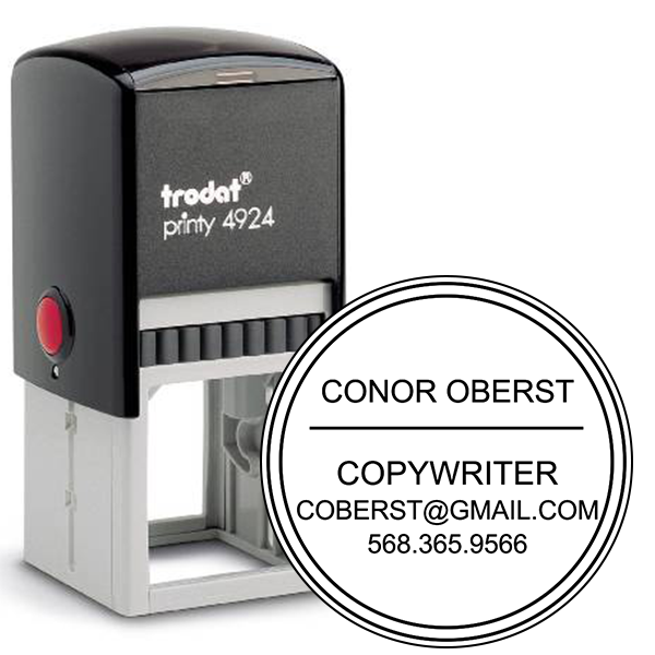 Circle Bordered Business Card Stamp