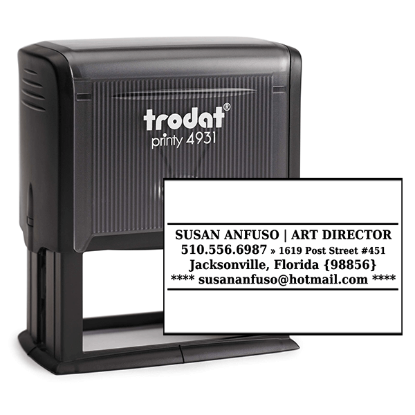 Lines and Stars Business Card Stamp
