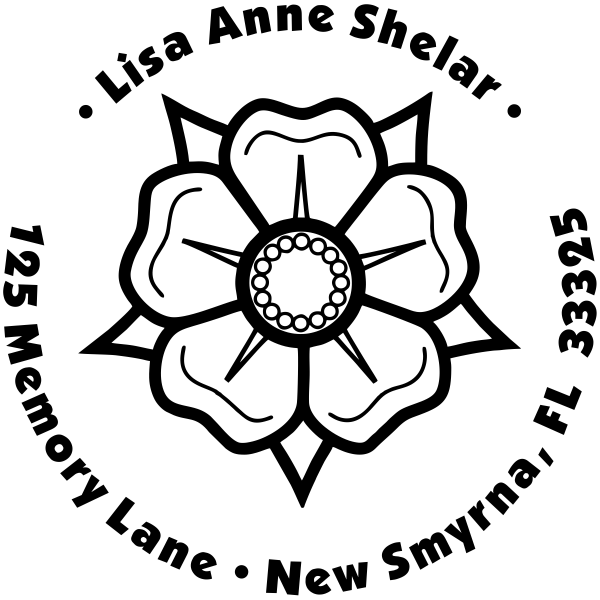 Bold Round Flower Address Stamp