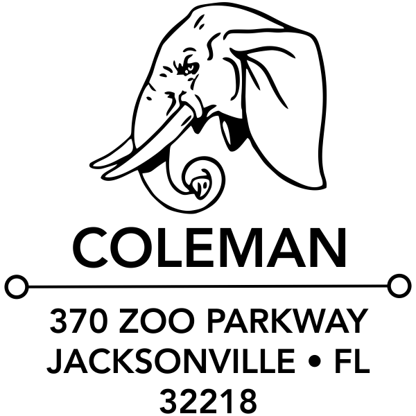 Elephant Head Square Address Stamp