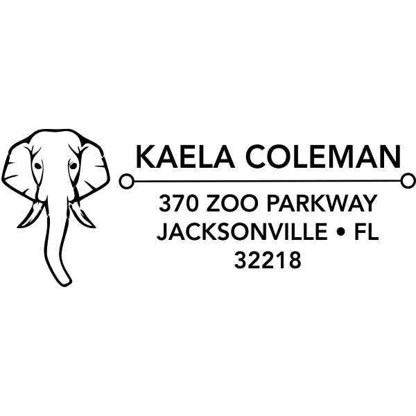 Elephant Face Address Stamp