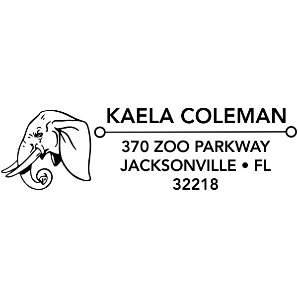 Elephant Head Address Stamp