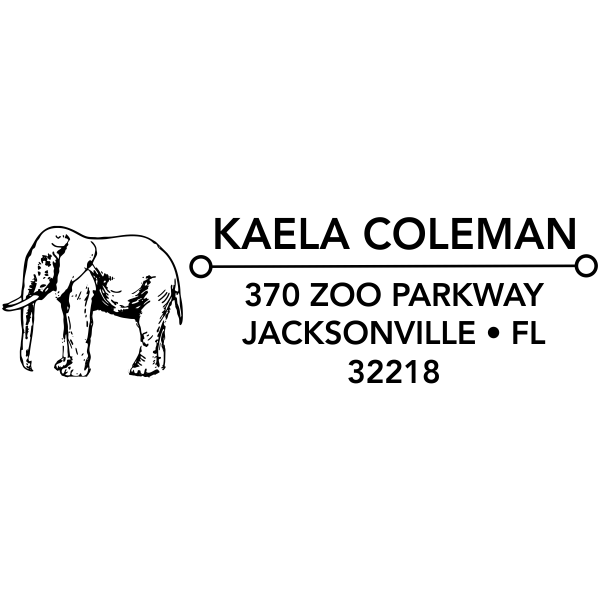 Standing Elephant Address Stamp