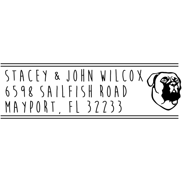 Bullmastiff Dog Address Stamp