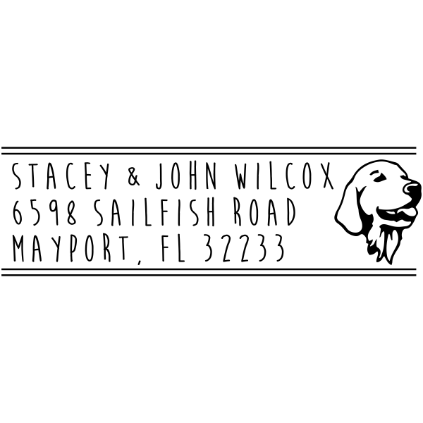 Retriever Dog Address Stamp