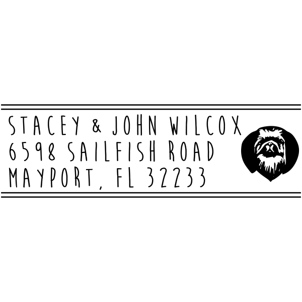 Pekingese Address Stamp
