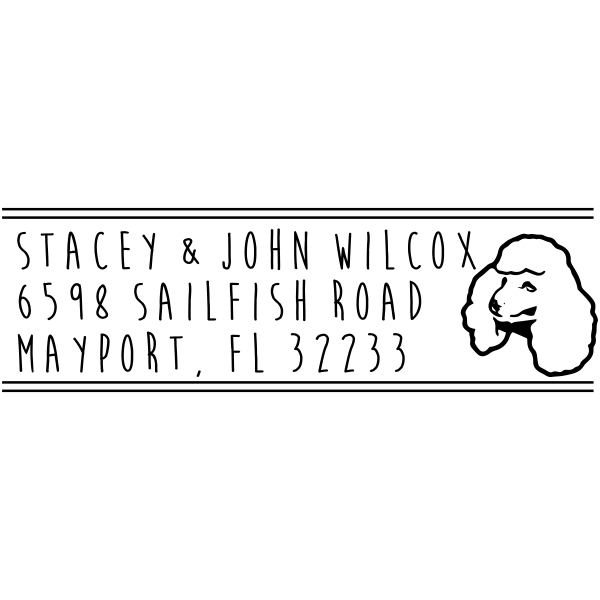Toy Poodle Dog Address Stamp