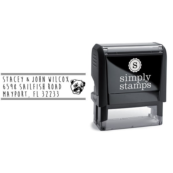 Pug Dog Address Stamp Body and Design