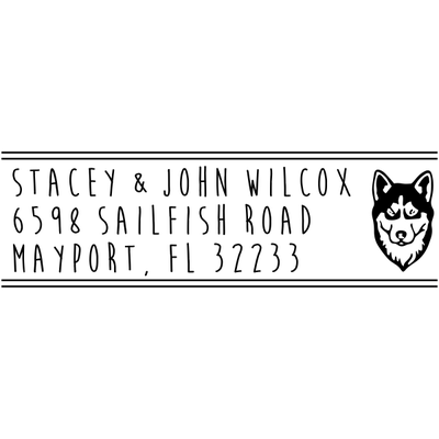 Husky Dog Head Address Stamp