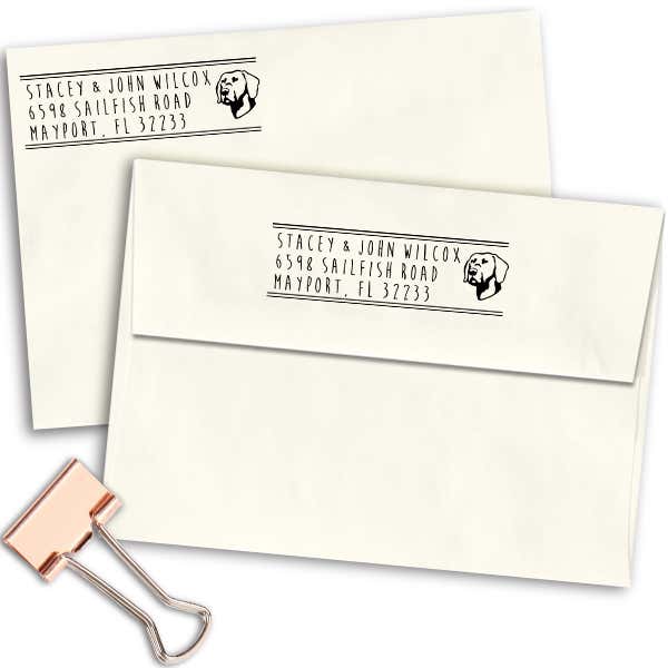 Weimaraner Dog Address Stamp