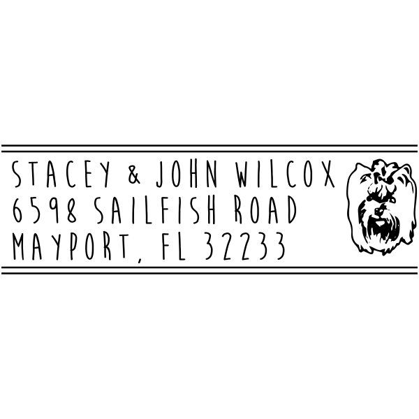 Silky Terrier Dog Address Stamp
