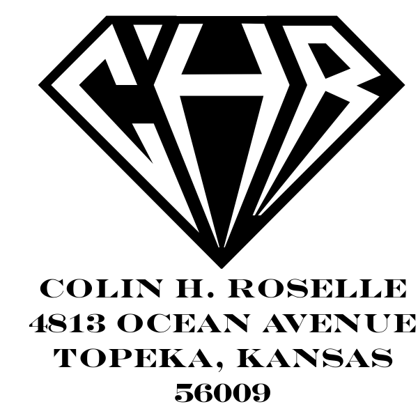 Inverted Diamond Address Monogram Stamp