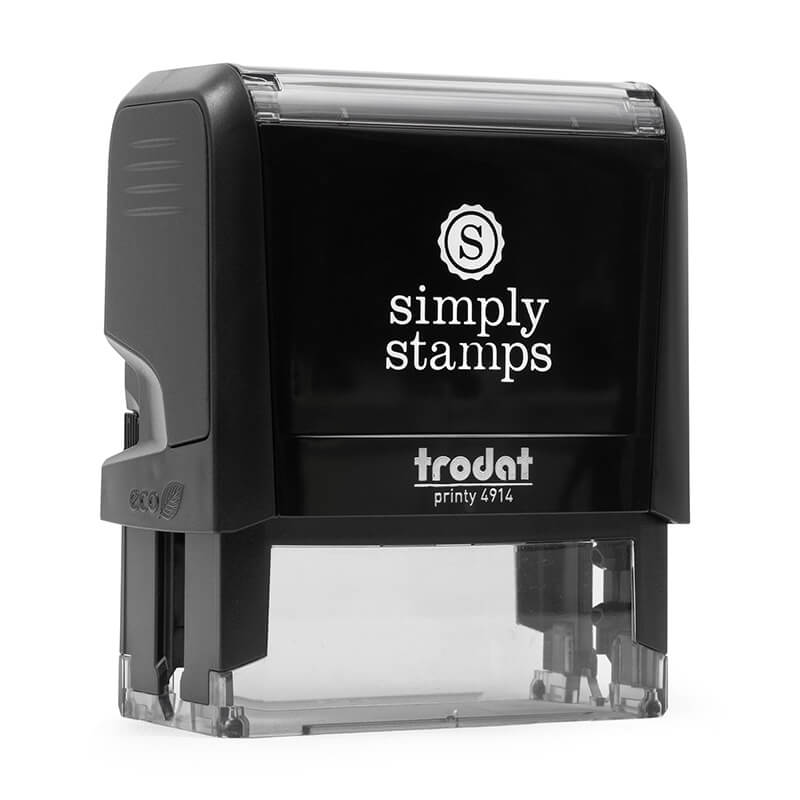 Angled version of the Trodat Printy 4914 stamp body that comes with the self-inking version of the Anderson Handwritten Address Stamp