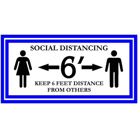 Rectangle Keep 6 Feet Distance Floor Decal