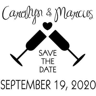 Wine Glass Save the Date Wedding Stamp