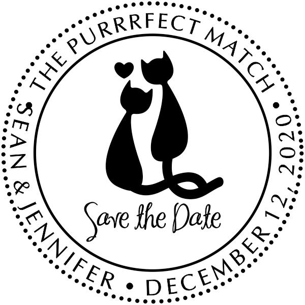 The Purrrfect Match Save the Date Stamp