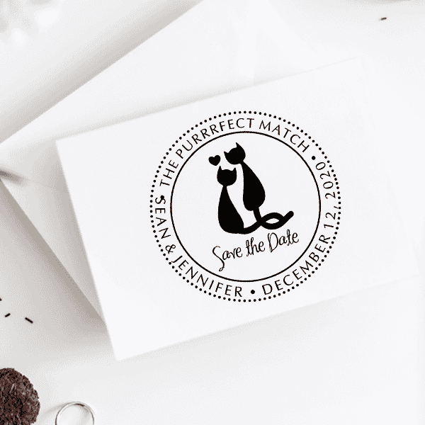 The Purrrfect Match Save the Date Stamp Imprint Example