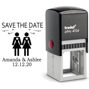 Lesbian Icon Save the Date Stamp Body and Design