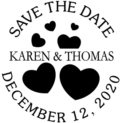 Custom Save the Date Hearts Stamp
