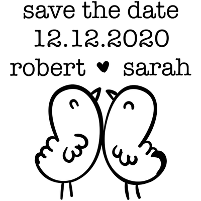 Love Birds Save the Date Stamp
