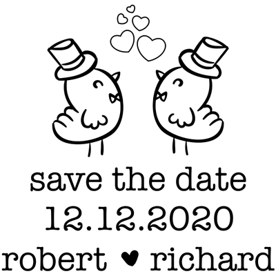 Gay Men Chicks Save Date Stamp