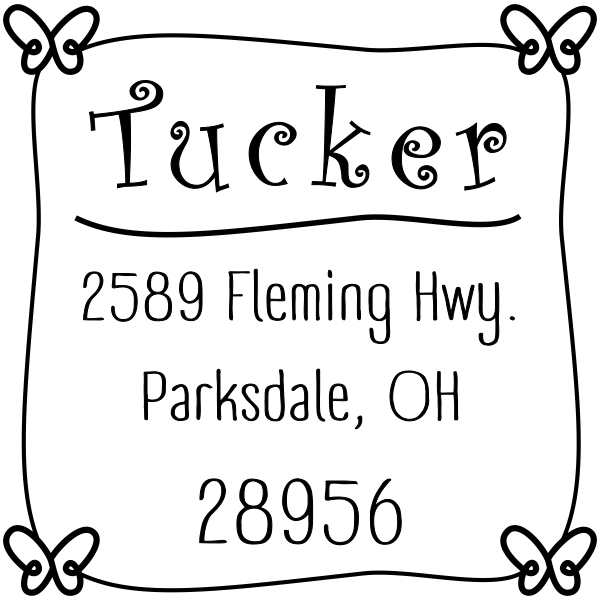 Tucker Butterfly Return Address Stamp