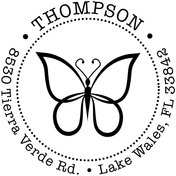 Elegant Butterfly Return Address Stamp
