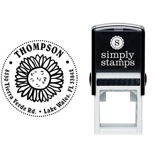 Sun Flower Thompson Address Stamp Body and Design