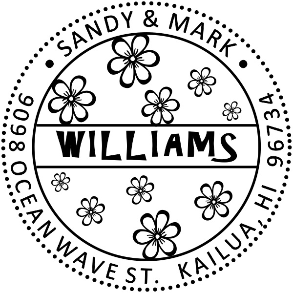 Hibiscus Flower Address Stamp